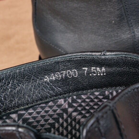 Aquatalia Women Nadie Black Leather Ankle Zip Dressy Office Boots size 7.5 - Picture 7 of 8